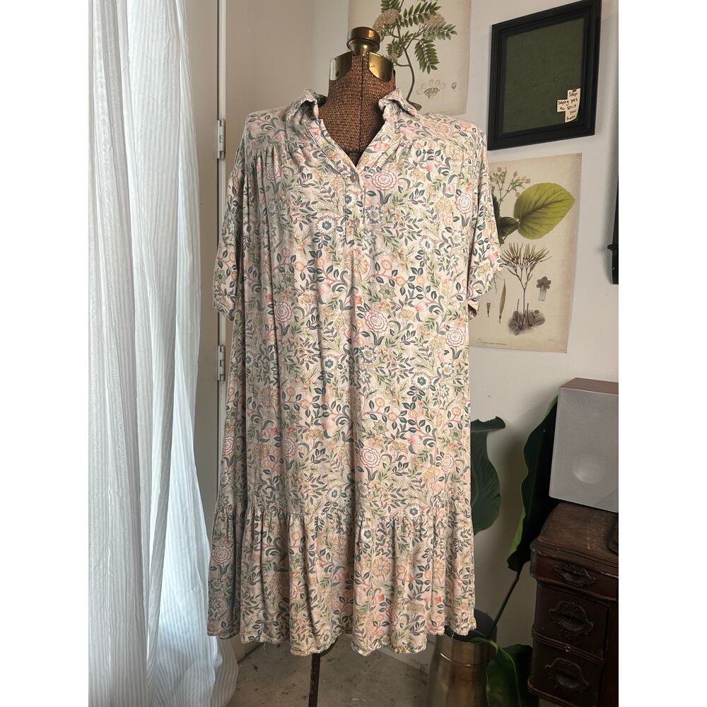 Splash Womens Medium Floral Nightwear Dress Button Front Cottagecore Boho